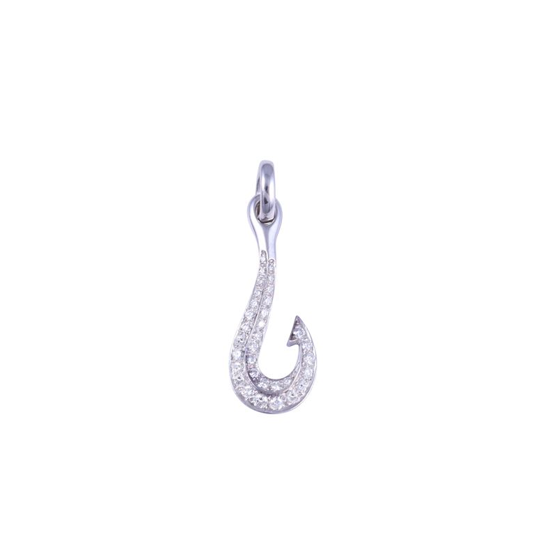 Pomellato, Pendente “Amo” in oro bianco 18 kt con pavé di brillanti