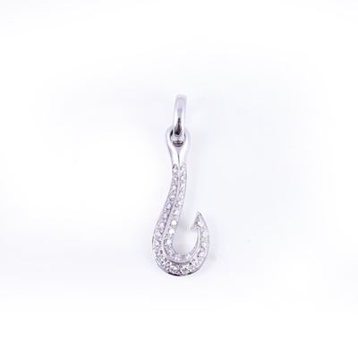 Pomellato, Pendente “Amo” in oro bianco 18 kt con pavé di brillanti