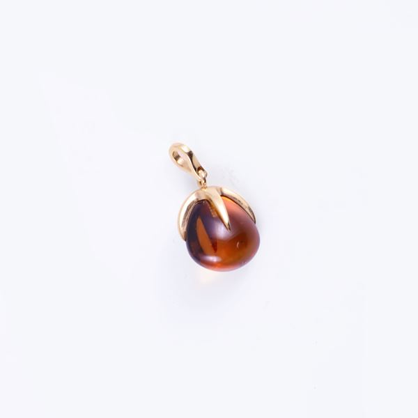 * 18KT GOLD PENDANT SET WITH QUARTZ, BY POMELLATO "Veleno"