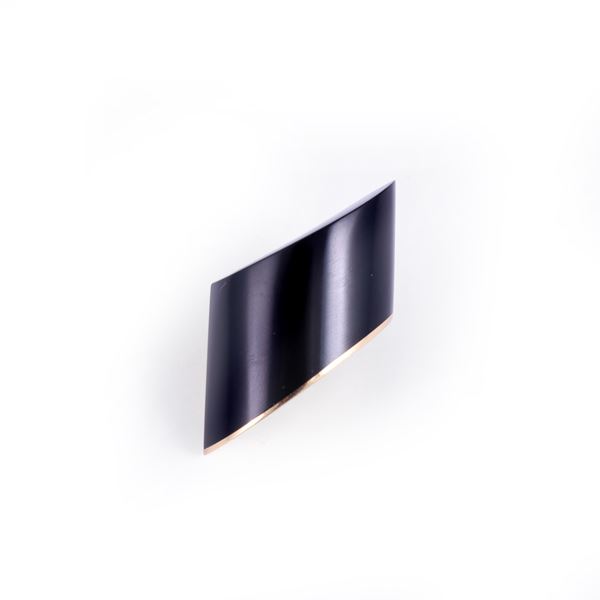 * 18KT GOLD SINGLE EARRING SET WITH JET AND SMALL DIAMOND, BY VHERNIER "Vague"