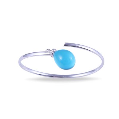 Vhernier, Bracciale “Palloncino” in oro bianco 18 kt con cristallo di rocca, turchese e brillanti