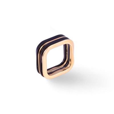 Vhernier, Anello in oro rosa 18 kt e titanio