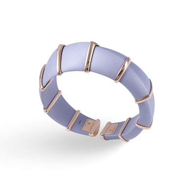 Vhernier, Bracciale “Ardis” semirigido in alluminio grigio e oro rosa 18 kt