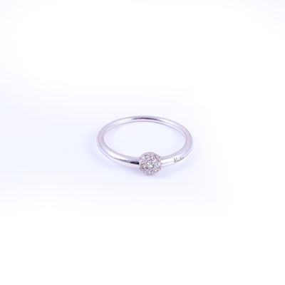 Pomellato, Anello “M’ama non m’ama” in oro bianco 18 kt con pavé di brillanti