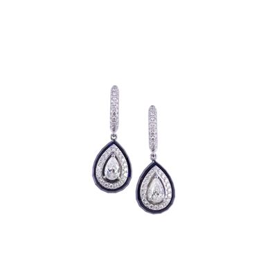 Chantecler, Orecchini “Joyful” in oro bianco 18 kt con spinello blu e diamanti