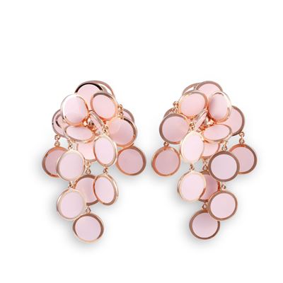 Chantecler, Orecchini “Paillettes” in oro rosa 18 kt con smalto rosa