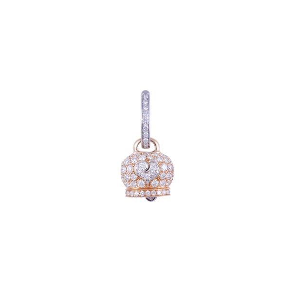 * 18KT GOLD PENDANT SET WITH DIAMONDS, BY CHANTECLER "Campanelle"
