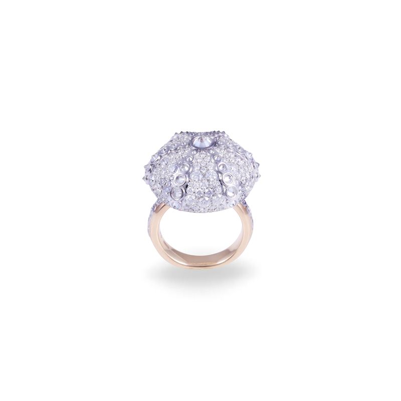 Chantecler, Anello “Mediterranea” in oro bianco e rosa 18 kt con diamanti