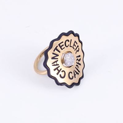 Chantecler, Anello “Logo” in oro giallo e bianco 18 kt