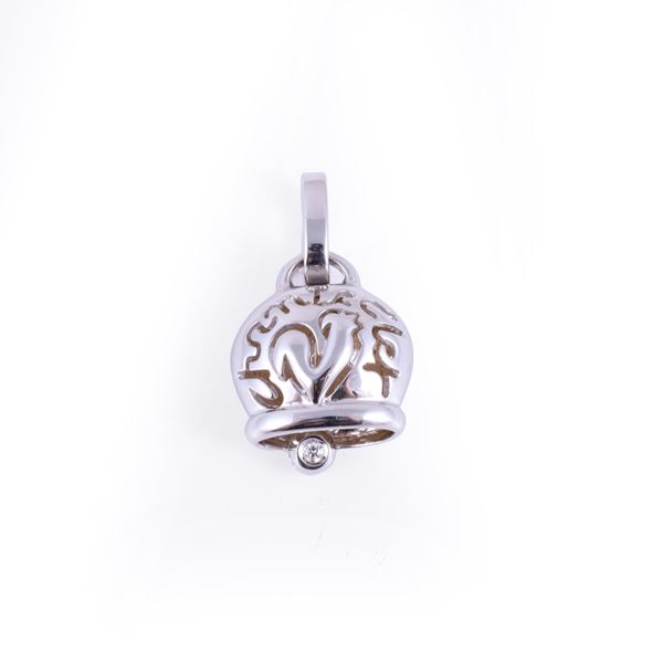 * 18KT GOLD PENDANT SET WITH DIAMOND, BY CHANTECLER "Campanelle"