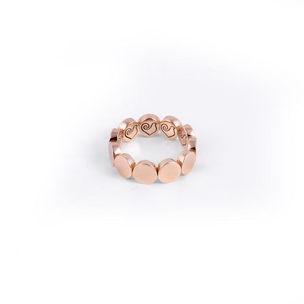 * 18KT GOLD RING SET WITH DIAMONDS, BY CHANTECLER "Paillettes"