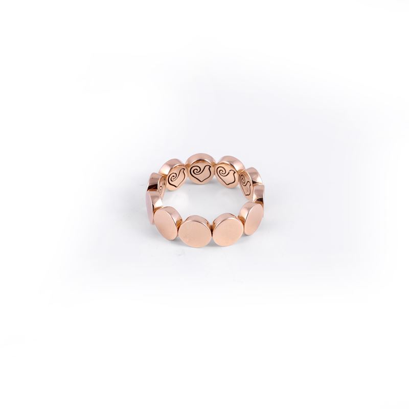 Chantecler, Anello “Paillettes” in oro rosa 18 kt con brillanti in pavé