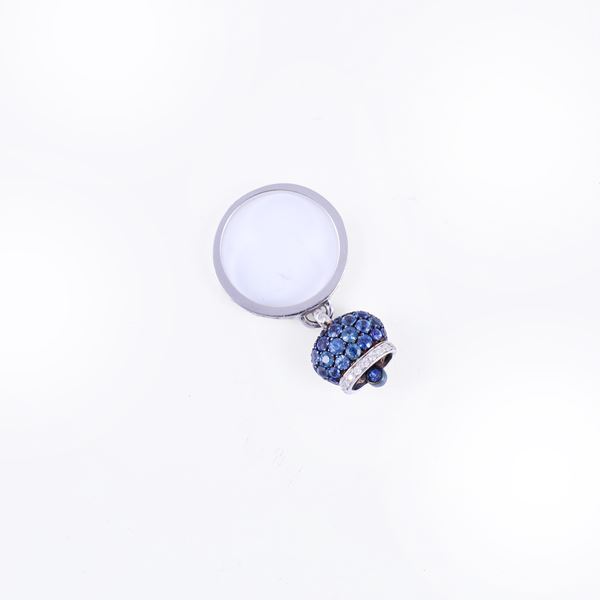 * 18KT GOLD RING SET WITH SAPPHIRES AND DIAMONDS, BY CHANTECLER "Campanelle"