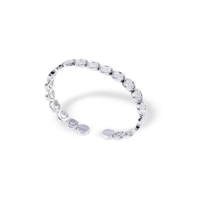 Chantecler, Bracciale semirigido “Paillettes” in oro bianco 18 kt con diamanti