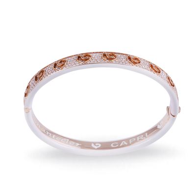 Chantecler, Bracciale “Carousèl” in ceramica bianca e oro rosa 18 kt