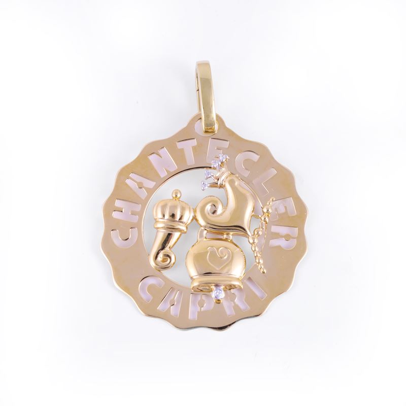 Pendente Chantecler “Logo”, oro giallo 18 kt