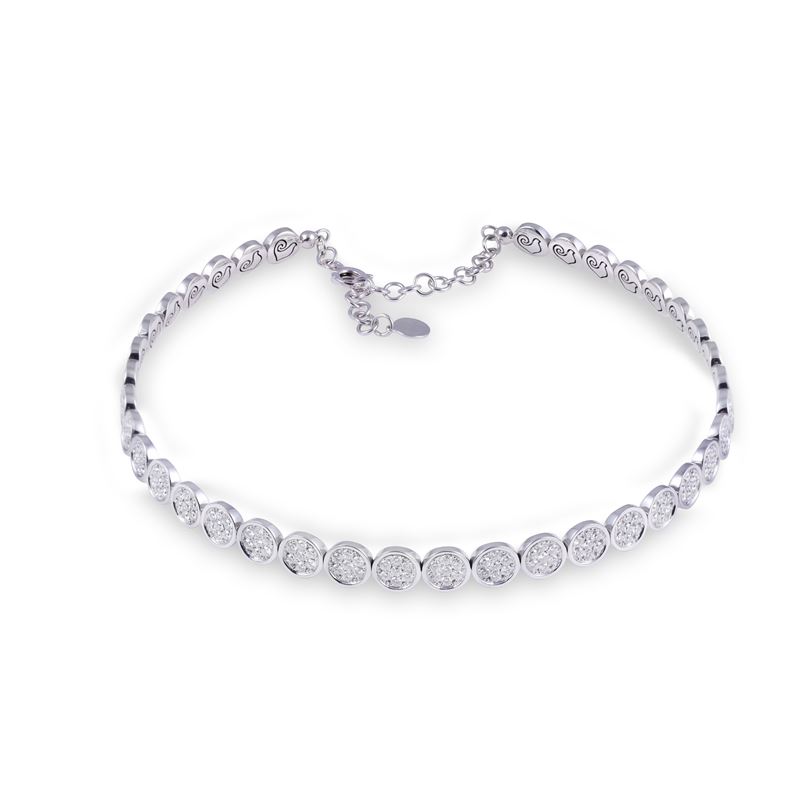 Chantecler, Choker “Paillettes” in oro bianco 18 kt con pavé di brillanti