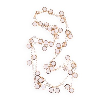 Chantecler, Lunga collana “Paillettes” in oro rosa 18 kt con numerario 1059 NA