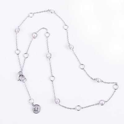 Catenina Chantecler "Accessori", girocollo in oro bianco 18 kt con perle d’acqua dolce