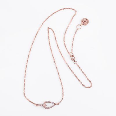 Girocollo Chantecler, in oro rosa 18 kt con maglie a occhiello e brillanti