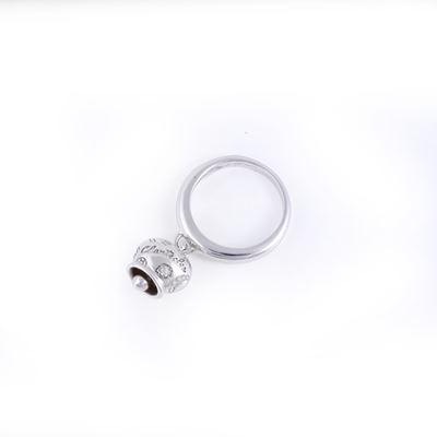 Chantecler, Anello “Campanelle” con campanella pendente, oro bianco 9 kt