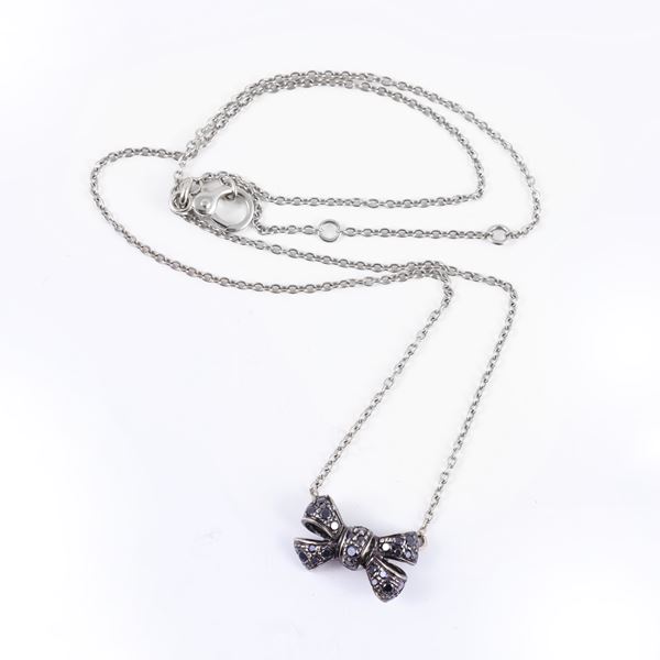 * 18KT GOLD NECKLACE SET WITH BLACK DIAMONDS, BY POMELLATO "Forever"