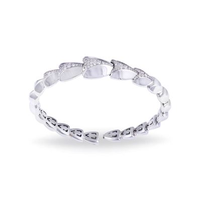 Dámaso Martínez, Bracciale semirigido in oro bianco 18 kt con brillanti