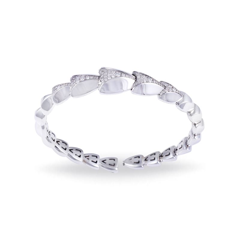 Dámaso Martínez, Bracciale semirigido in oro bianco 18 kt con brillanti