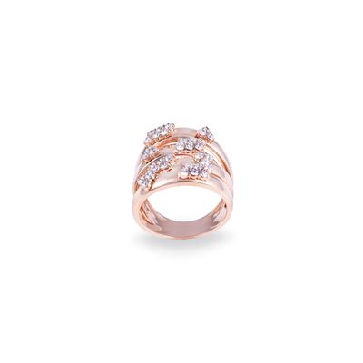 Dámaso Martínez, Anello a fascia in oro rosa 18 kt con brillanti