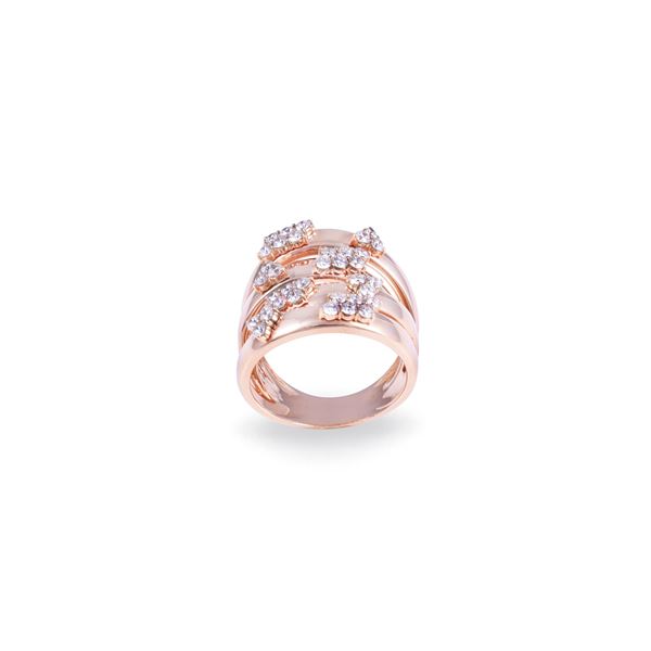 * 18KT GOLD RING SET WITH DIAMONDS, BY DÁMASO MARTÍNEZ