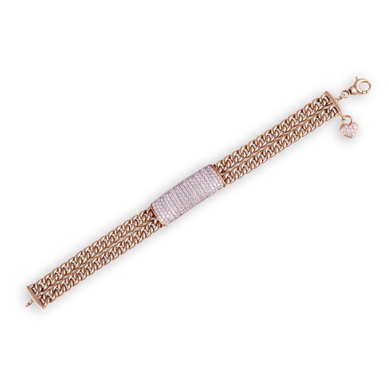 Dámaso Martínez, Bracciale in oro rosa 18 kt con pavé di brillanti