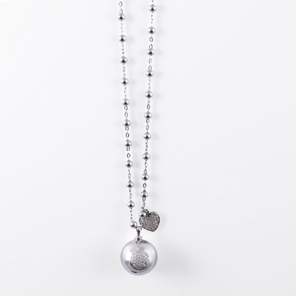 * 18KT GOLD NECKLACE SET WITH DIAMONDS