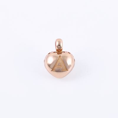 Pasquale Bruni, Amore — pendente in oro rosa 18 kt a cuore traforato con smalto rosso