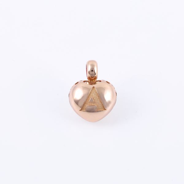 * 18KT GOLD PENDANT WITH ENAMEL, BY PASQUALE BRUNI "Amore"