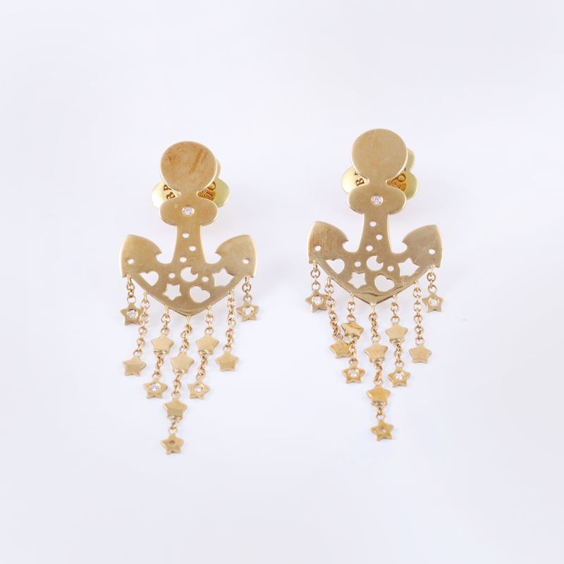 Pasquale Bruni, Orecchini “Le Monde” in oro giallo 18 kt con brillanti