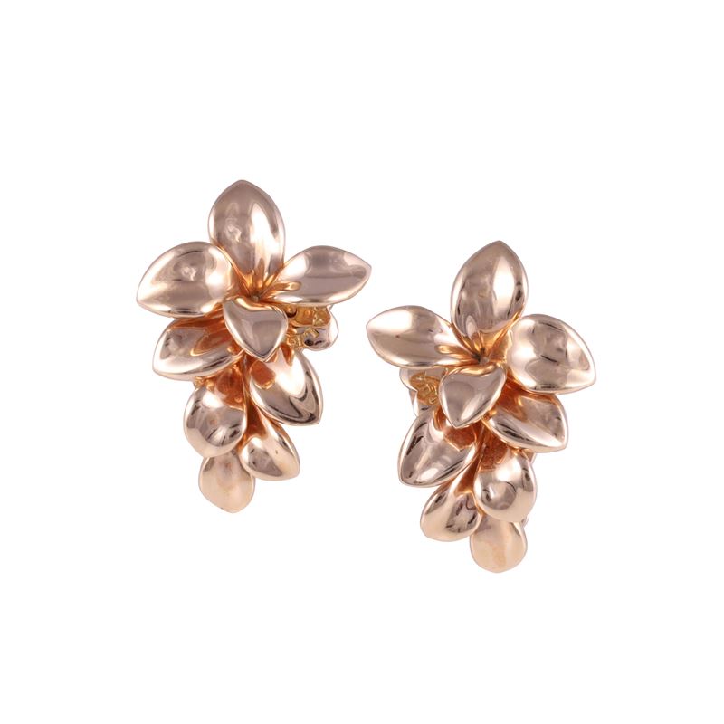 Pasquale Bruni, Orecchini "Giardini Segreti" in oro rosa 18 kt a motivo floreale