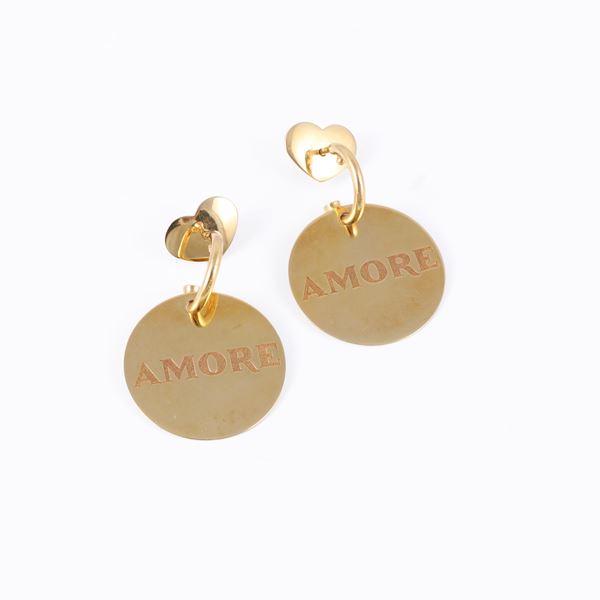 * 18KT GOLD EARRINGS, BY PASQUALE BRUNI "Amore"