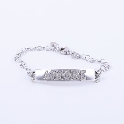 Pasquale Bruni, Bracciale “Amore” in oro bianco 18 kt con scritta in brillanti