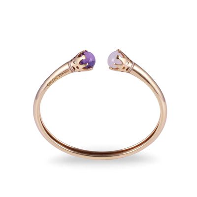 Pasquale Bruni, Bracciale semirigido in oro rosa 18 kt con quarzo e ametista