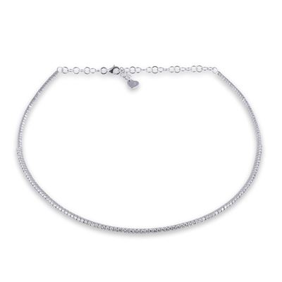 Choker, in oro bianco 18 kt con brillanti (ca. 1,80 ct), chiusura regolabile