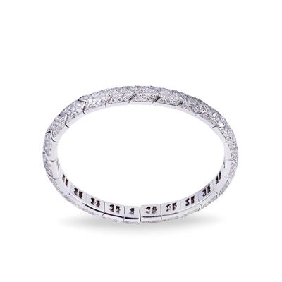 Bracciale, oro bianco 18Kt e brillanti (ct 5 ca.), gr. 27,6