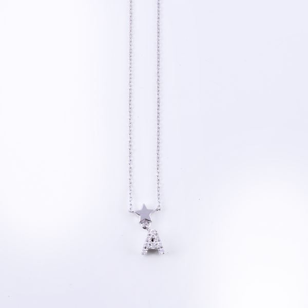 * 18KT GOLD NECKLACE WITH DIAMOND-SET PENDANT