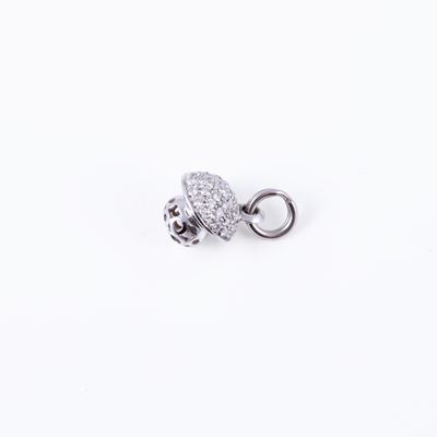 Pendente a forma di fungo, in oro bianco 18 kt con brillanti in pavé
