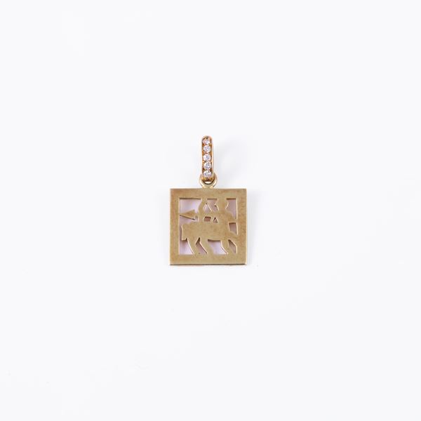 * 18KT GOLD PENDANT SET WITH DIAMONDS