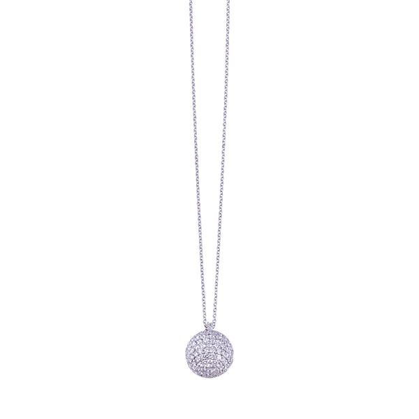 * 18KT GOLD NECKLACE WITH DIAMOND-SET PENDANT