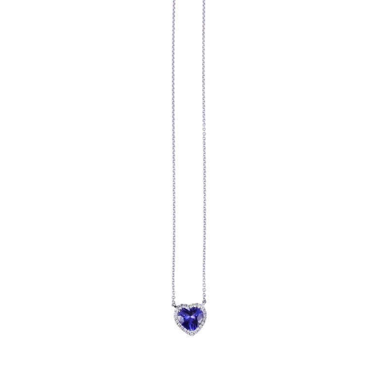 Dámaso Martínez, Girocollo in oro bianco 18 kt con tanzanite a forma di cuore e brillanti