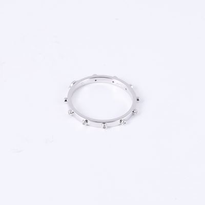 Anello rosario, oro bianco 18 kt e piccoli brillanti