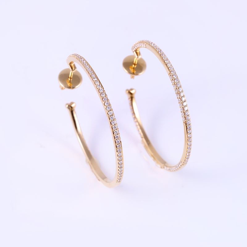 Orecchini a cerchio, oro rosa 18 kt con brillanti (ca. 1,30 ct), gr. 11,6