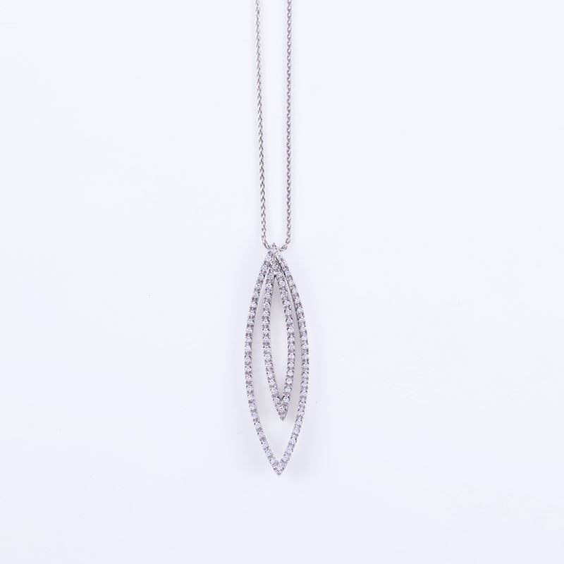 Recarlo, Collana con pendente in oro bianco 18 kt
