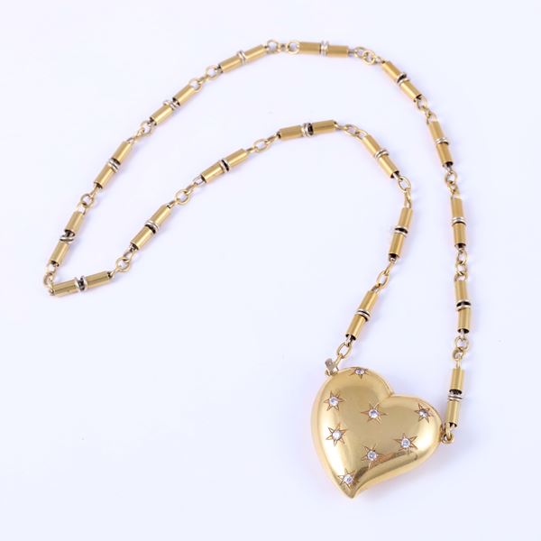 18KT GOLD NECKLACE WITH SYNTHETIC GEMSTONES